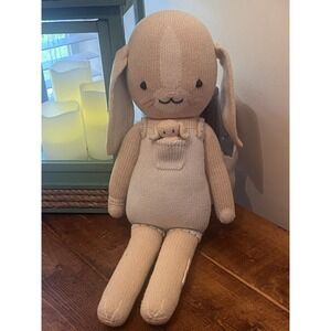 Cuddle+Kind Briar the Bunny Plush Stuffed Animal Knit Toy 20" Large Blue